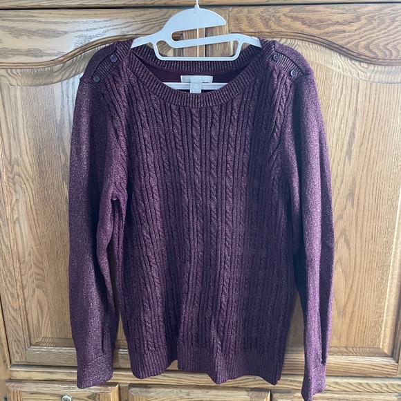 Banana Republic Cable Knit Metallic Sweater Sz XL - Picture 1 of 8